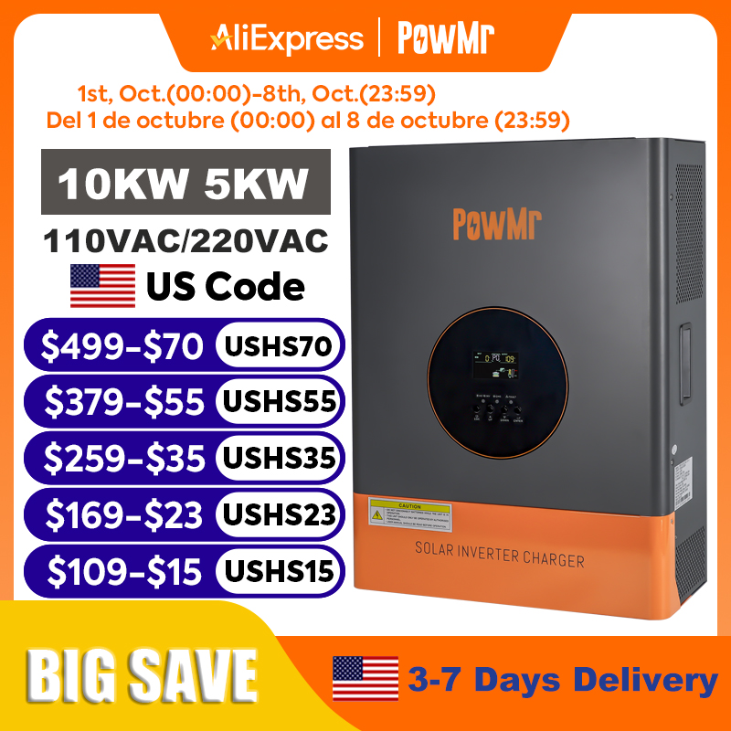 Split Phase Inverter 10Kw 110V 220V - PowMr 10KW 5KW Inverter Fase Terpisah